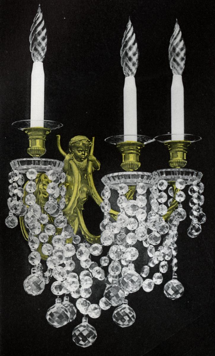 Baccarat design for a pair of cherub wall lights from its ‘Tarif des Articles d’Eclairace’