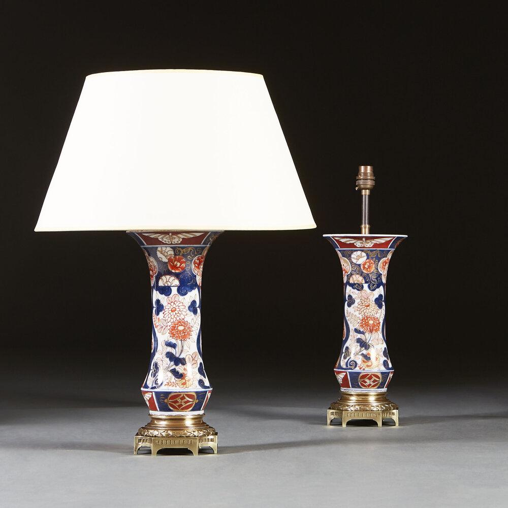 A Pair of 19th Century Imari Vases as Lamps