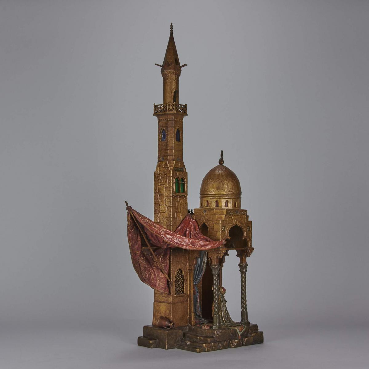 ‘Minaret Lamp’ Vienna bronze by Franz Bergman