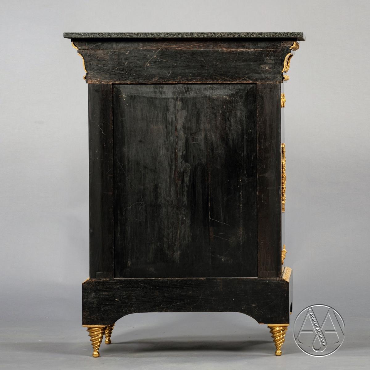 The Back of a Pair of Napoleon III Gilt Bronze and Boulle Marquetry Cabinets Dating from Circa 1870