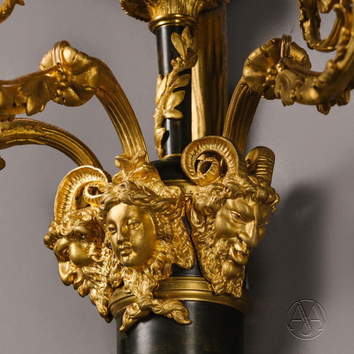 A Detail of A Pair of Louis XVI Style Wall Appliqués After Pierre Gouthière Dating From 1880