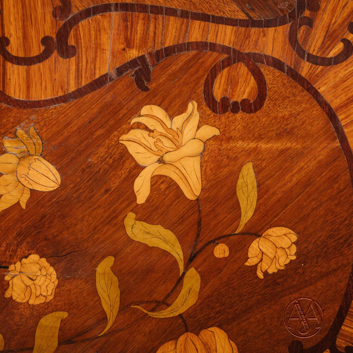 A Detail of A Louis XV Style Marquetry Commode By Durand Dating From Circa 1880