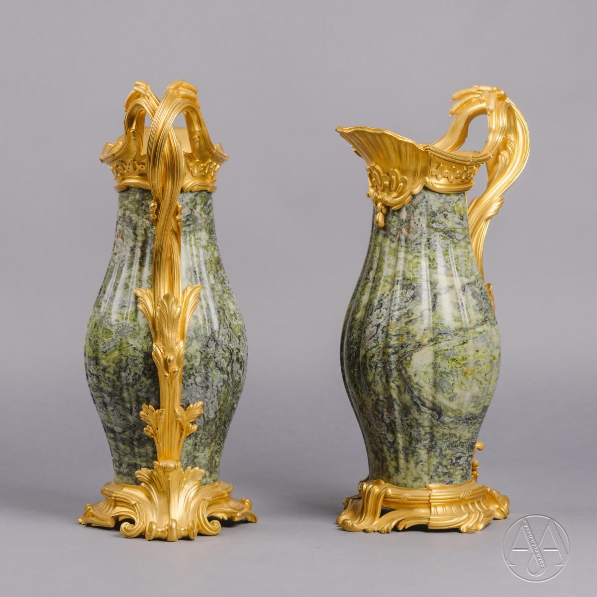 A Pair of Louis XV Style Marble Ewers By Paul Sormani Dating From Circa 1870