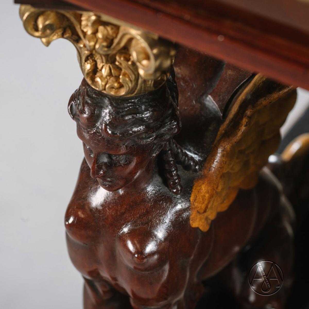 A Detail From An Empire Revival Mahogany Two-Tier Buffet Dating From Circa 1870