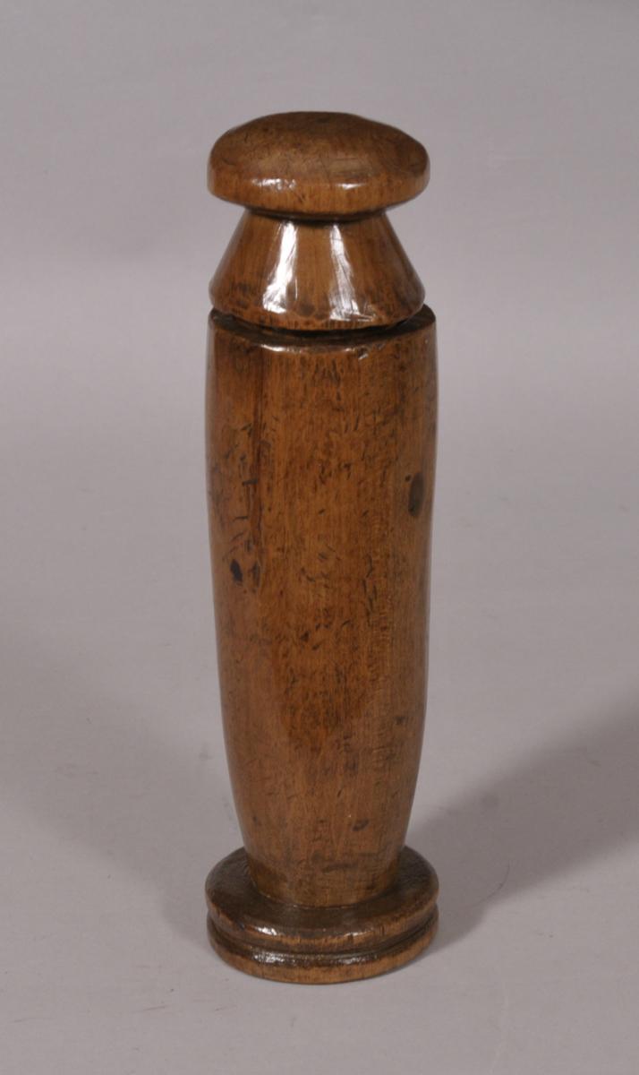 S/4612 Antique Treen Fruitwood Mortar Grater of the Georgian Period