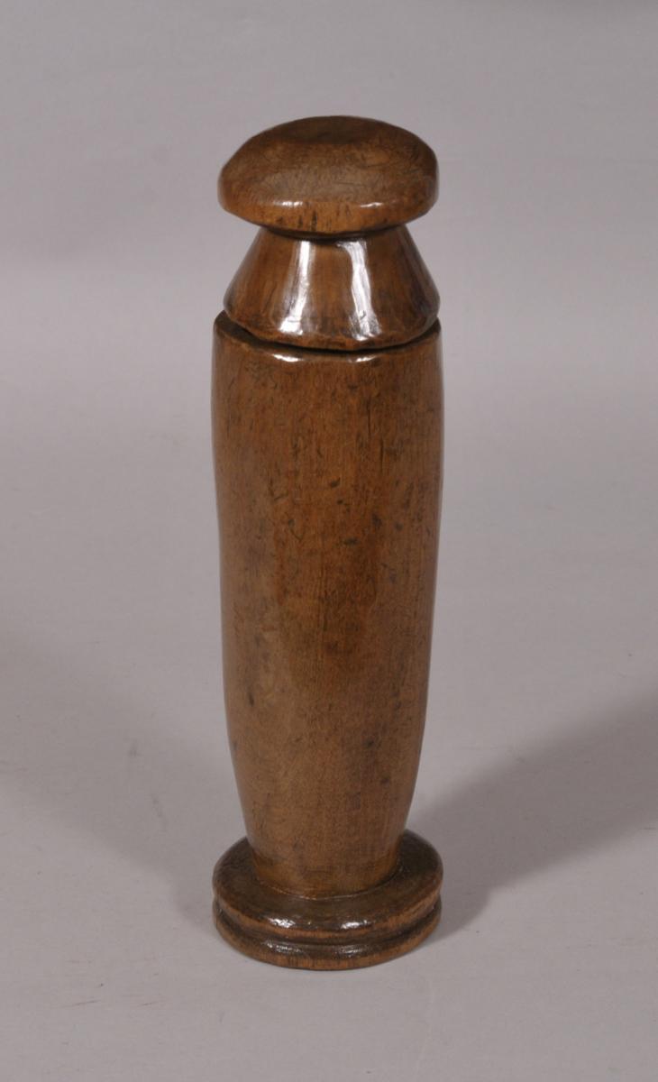 S/4612 Antique Treen Fruitwood Mortar Grater of the Georgian Period