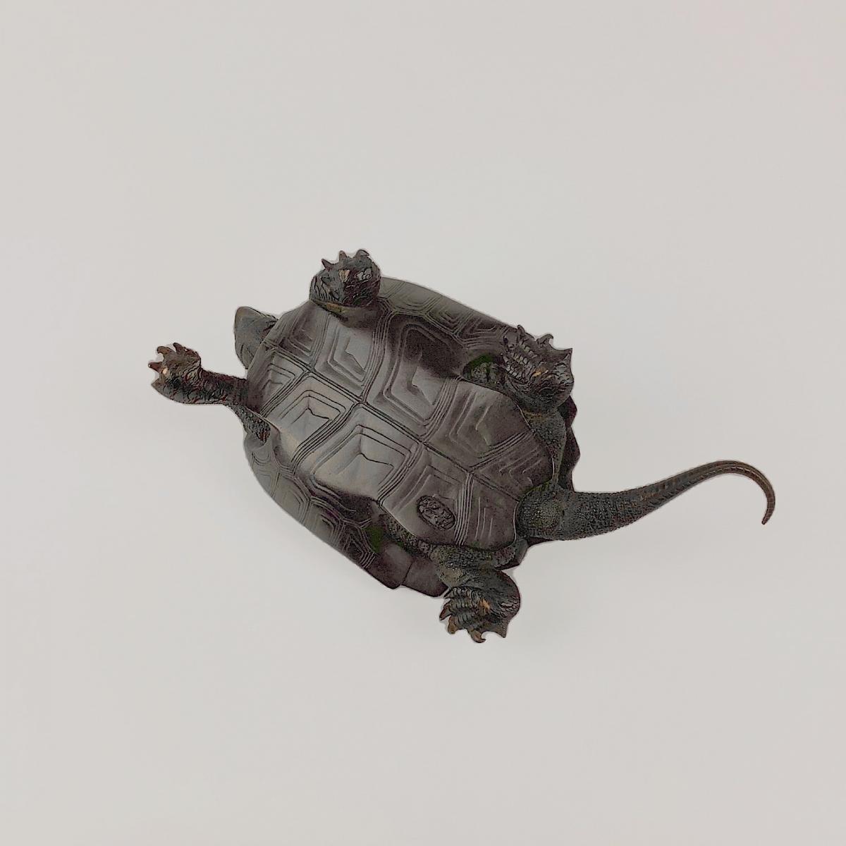 Japanese bronze tortoise signed Nogami Ryuki, Meiji Period | BADA