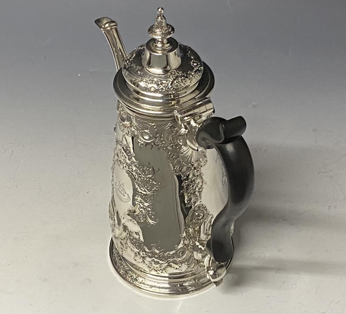 Ayme Videau silver coffee pot 1751 London 
