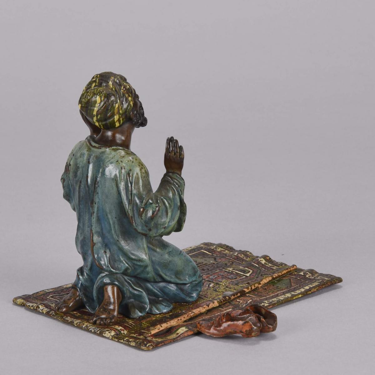 ‘Man at Prayer’ Cold Painted Vienna bronze by Franz Bergman