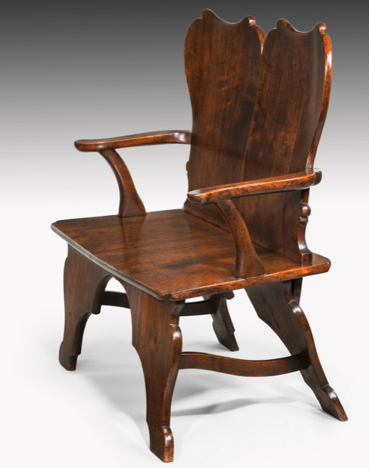Extremely Rare Ravishngly Patinated Hall Seat English Circa 1745