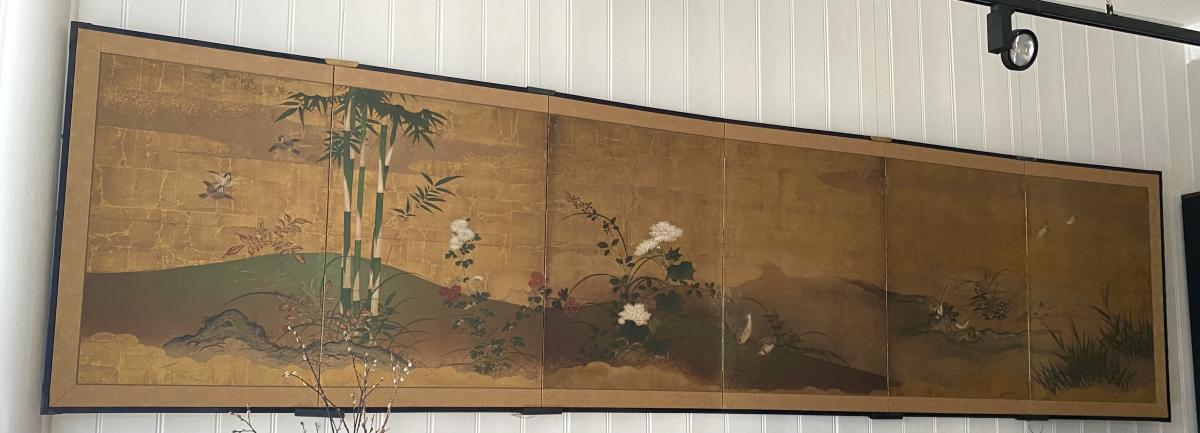 Kanō School Birds and Seasonal Flowers Screen (Kachō-ga)