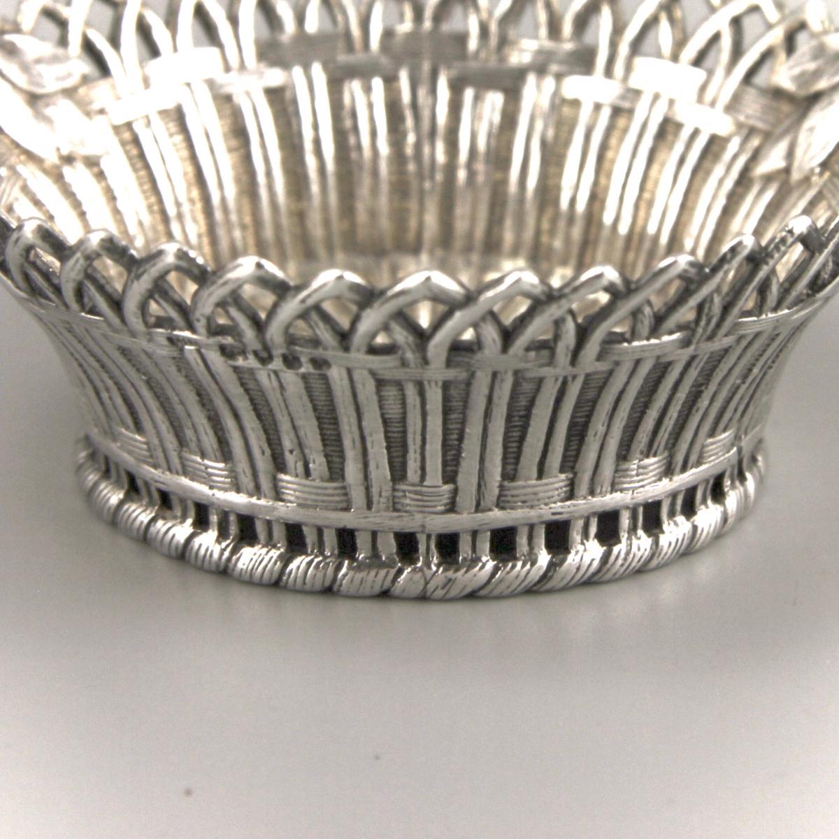 Victorian Sterling Silver Miniature Modelled as a Wickerwork Basket ...