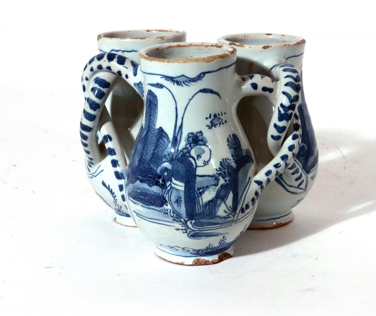 English Delftware Fuddling Cup, 17th Century