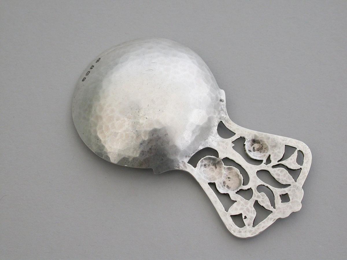Arts & Crafts Silver 'Apple Tree' Caddy Spoon