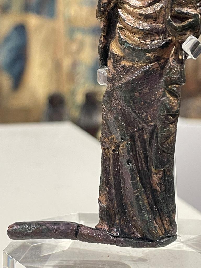 English Romanesque Bronze Figure of St John. Circa 1180