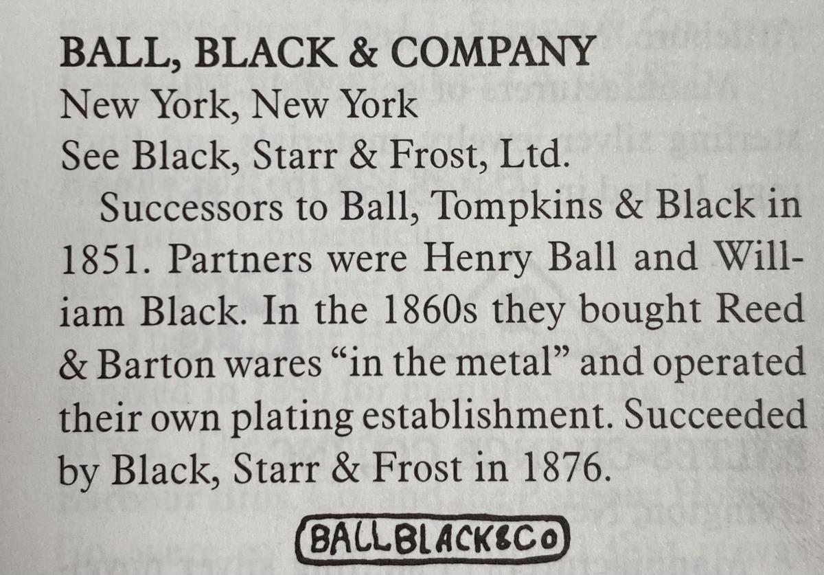 Ball Black and Co silversmiths 