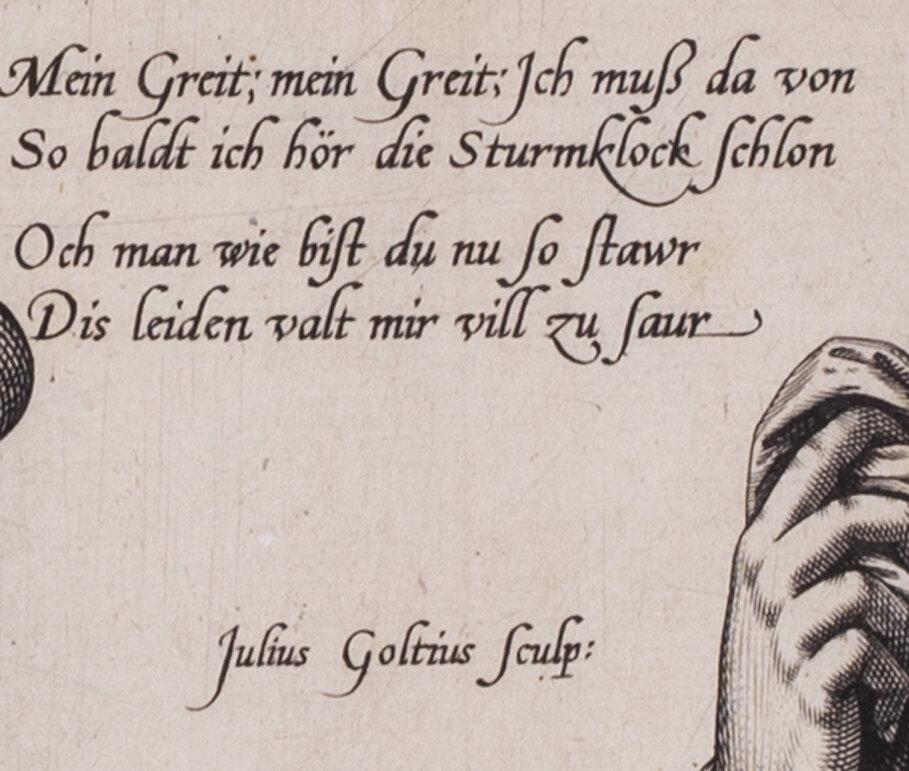 Julius Goltzius (Dutch c.1550-1595), Mein Greit; Mein Greit