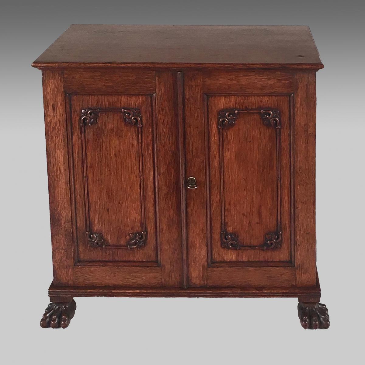 antique 19th century China Trade oak table cabinet