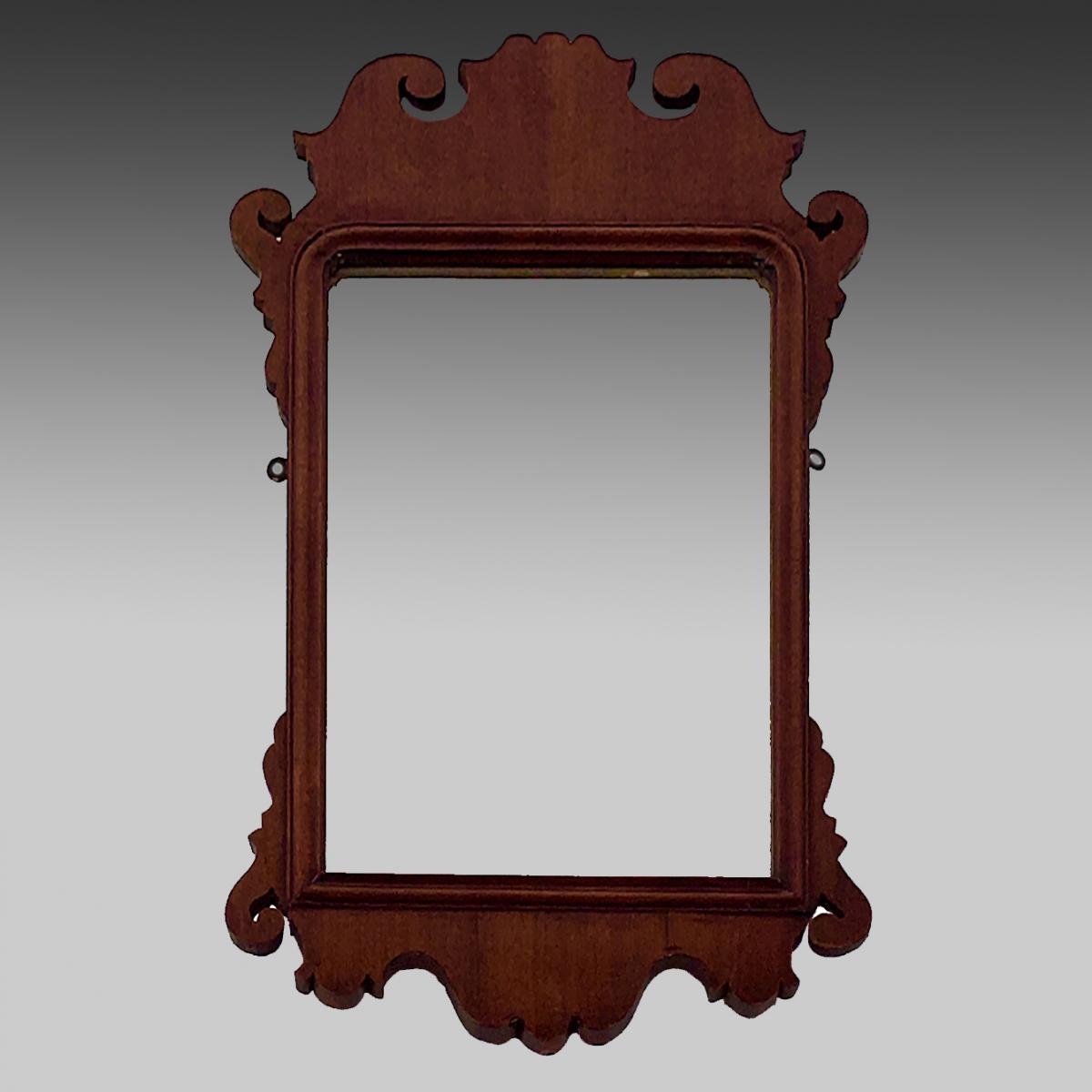 Georgian mahogany country Chippendale portrait mirror