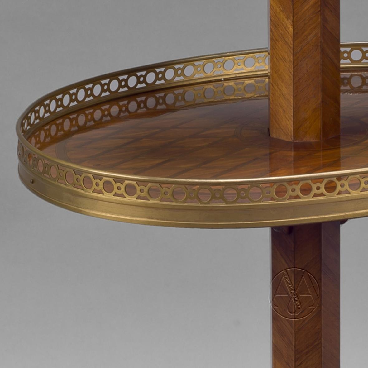 A Detail of A Fine Oval Three-Tier Gueridon