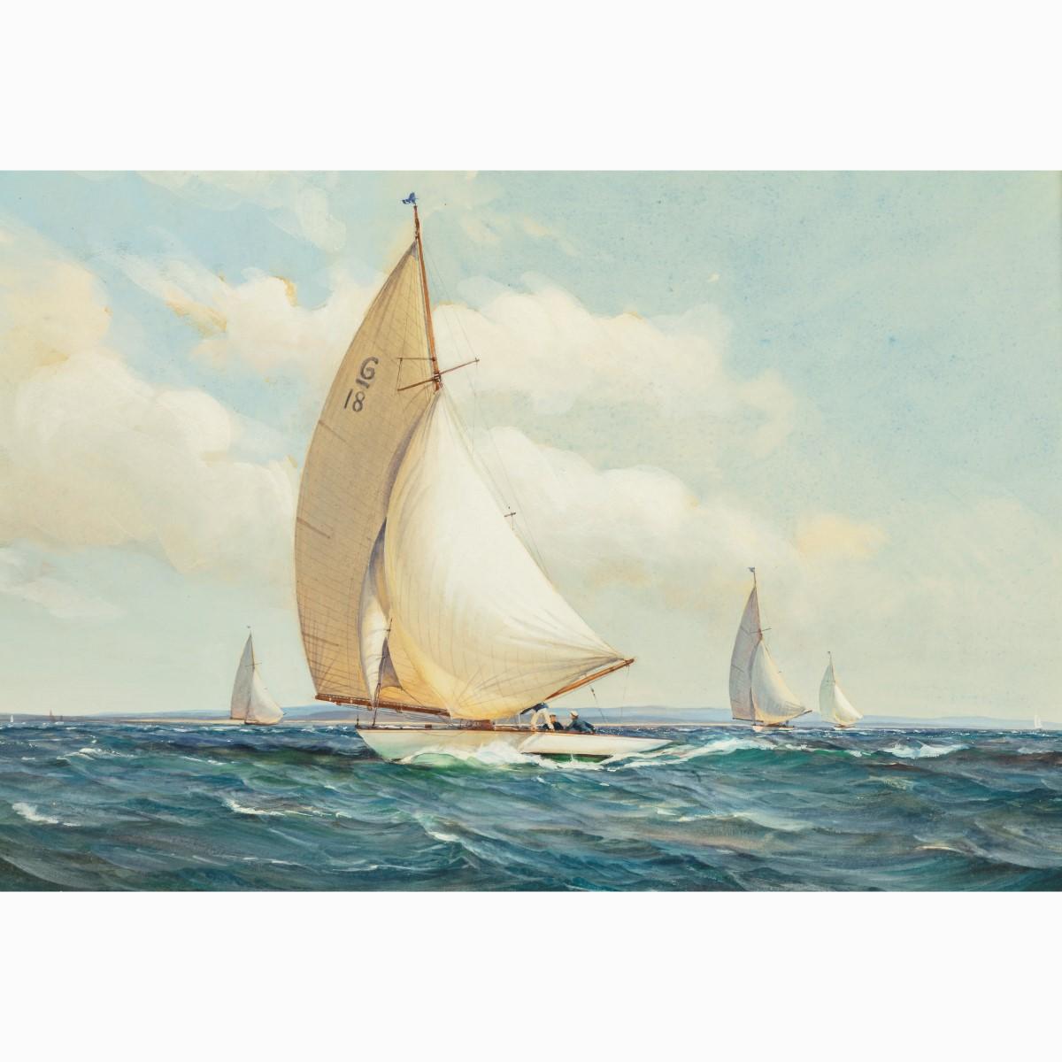 Montague Dawson: Racing Six-Metre yachts