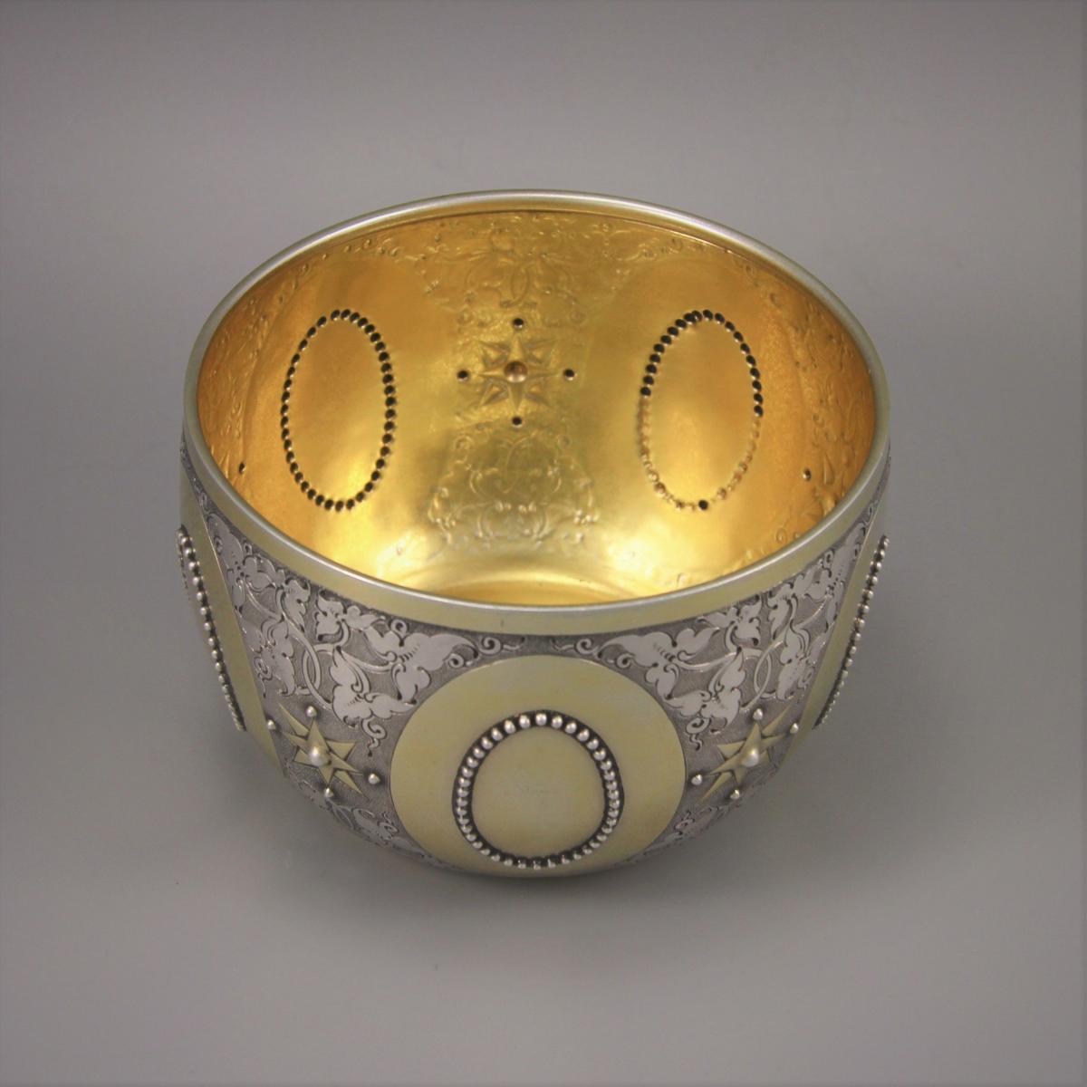 VICTORIAN Parcel-Gilt Bowl by GEORGE FOX. London 1873