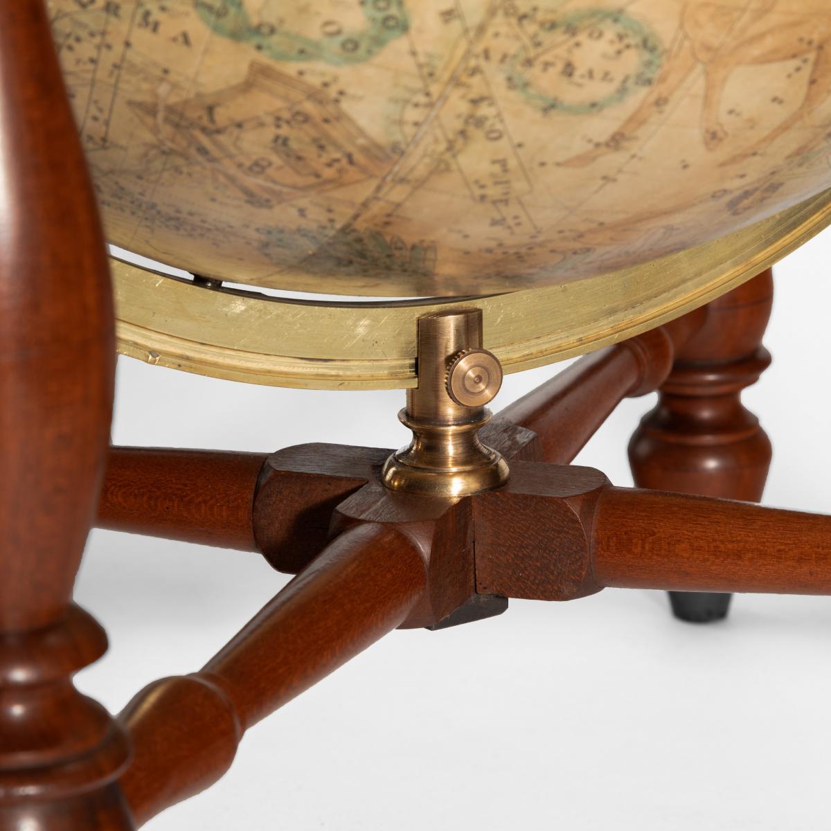 A pair of 12 inch table globes by Josiah Loring, dated 1844 and 1841