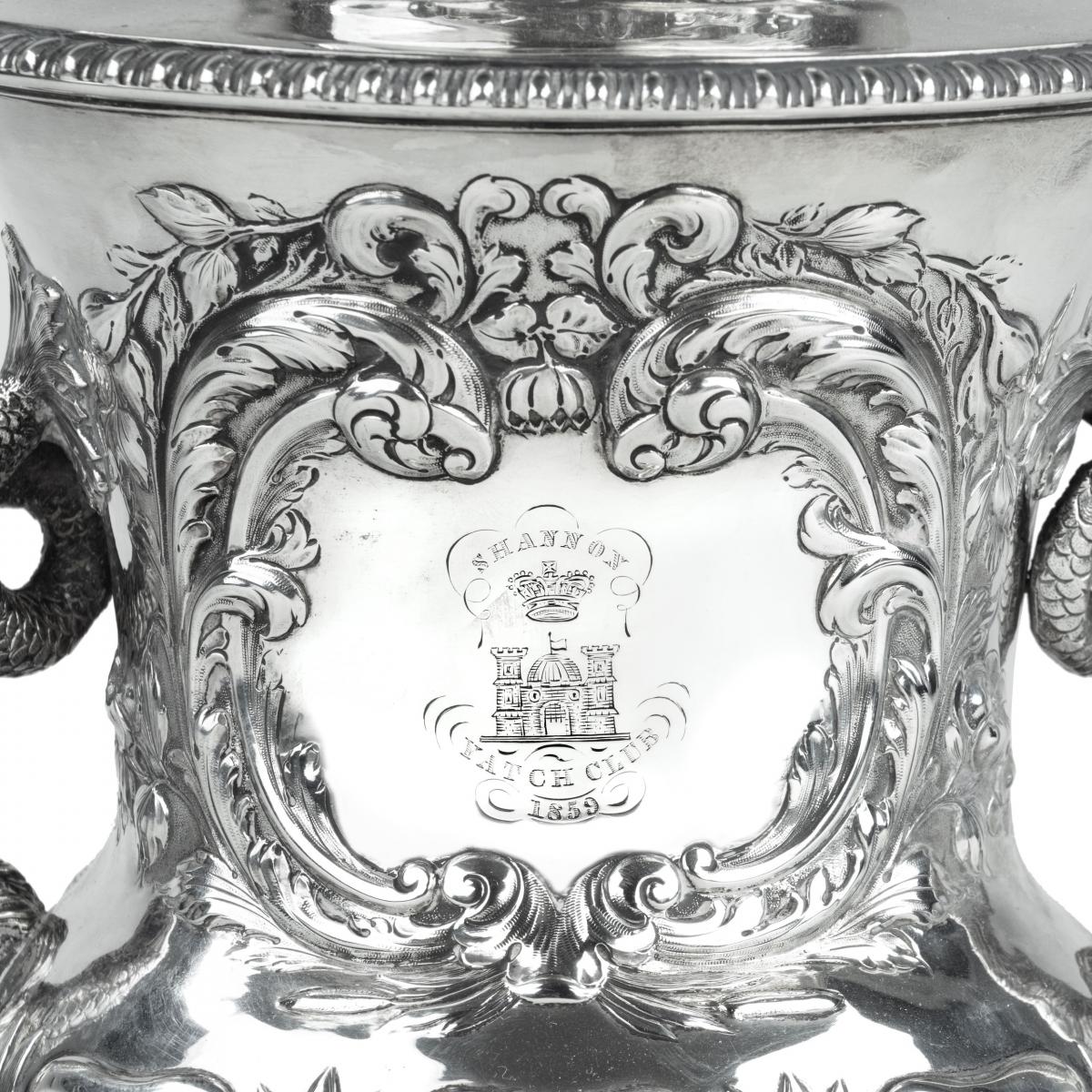 The Shannon Yacht Club silver racing trophy for 1859