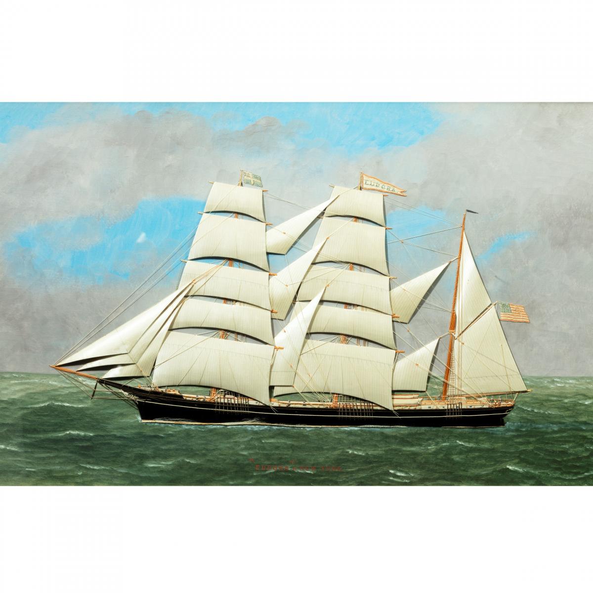 T. Willis: a mixed media ship’s portrait of ‘Eudora’ of New York, 1900