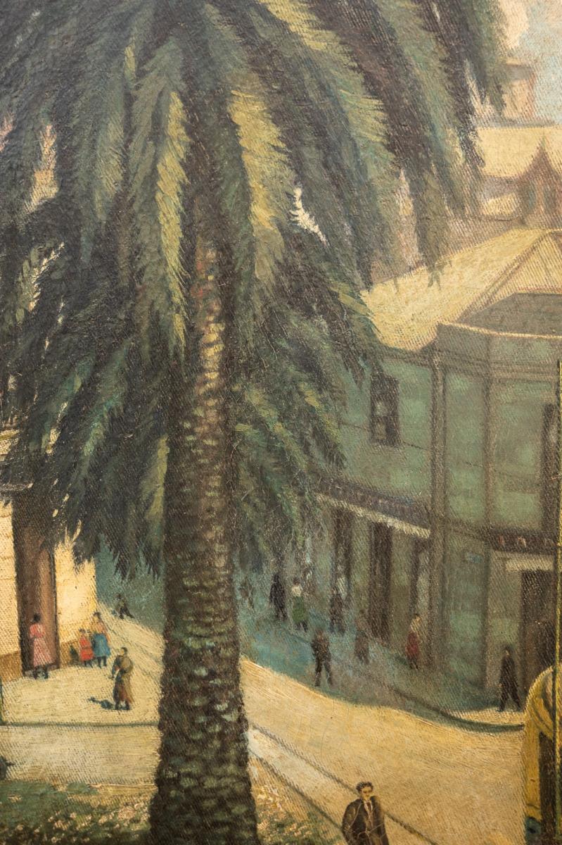 Street scene with palm tree by Camillo Mori circa 1925