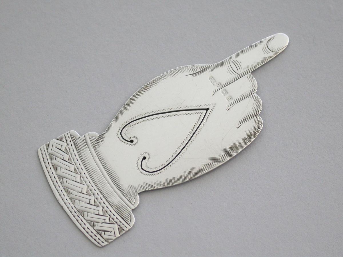 Edwardian Silver Pointing Finger Bookmark