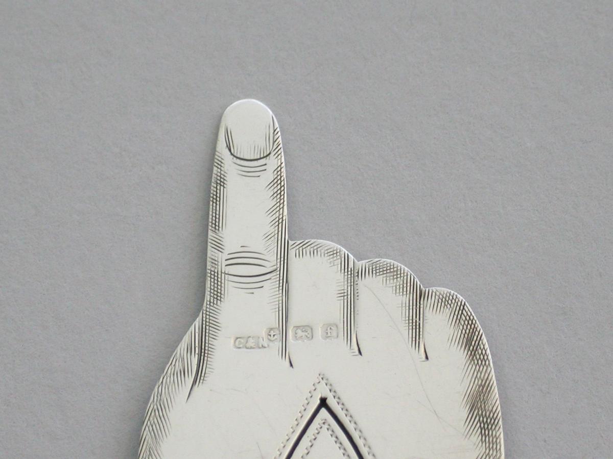 Edwardian Silver Pointing Finger Bookmark