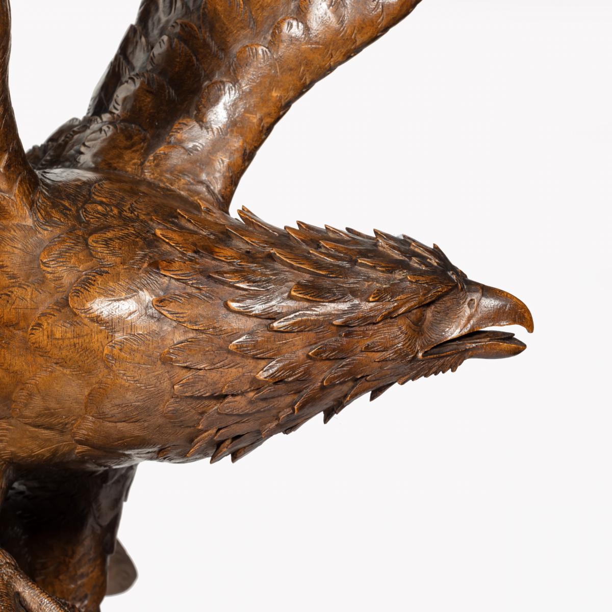 A Black Forest walnut model of a golden eagle attributed to Alfred Stähli