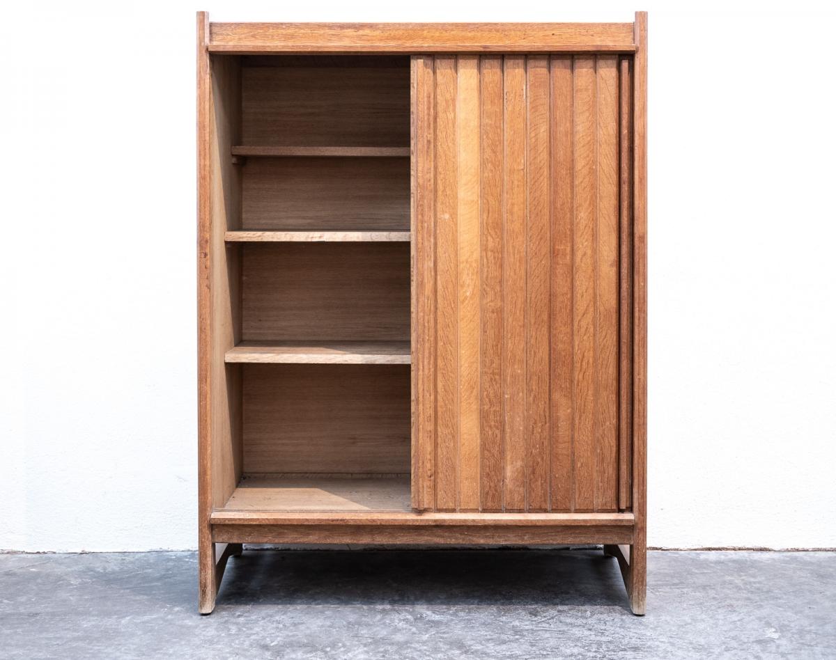 Pair of oak cabinets by Guillerme et Chambron