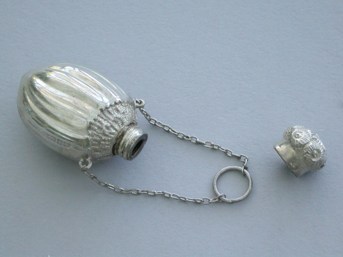 Victorian Novelty Silver Hazelnut Scent Bottle