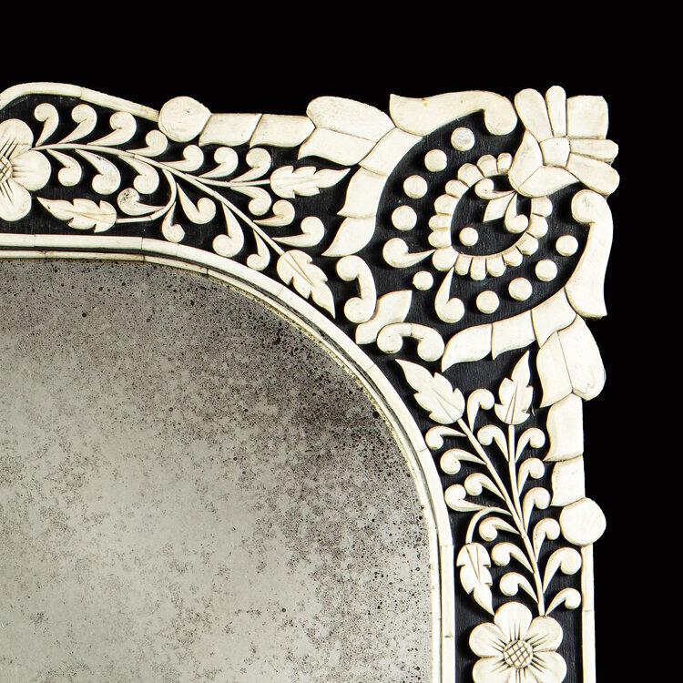 A Pair of Anglo Indian Bone and Ebony Mirrors