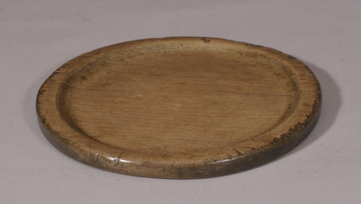 S/4689 Antique Treen 18th Century Sycamore Food Platter