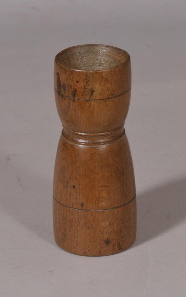 S/4720 Antique Treen Early 19th Century Beech Spice Measure