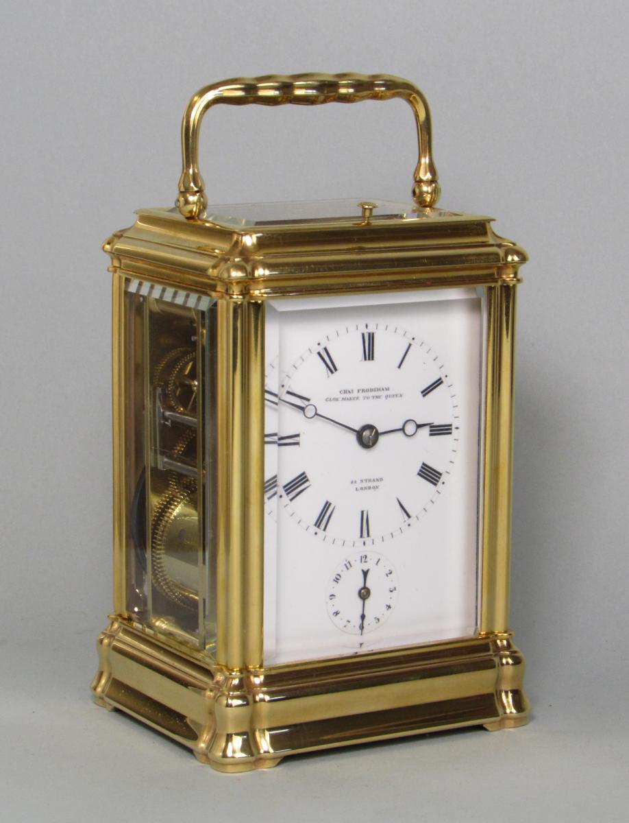A gorge carriage clock by Henri Jacot & Alfred Baveux for Charles Frodsham