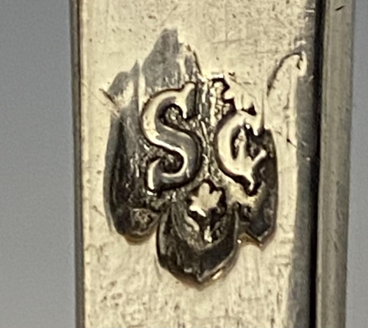  Pair of silver trefid spoon Richard Scarlett of London 1707