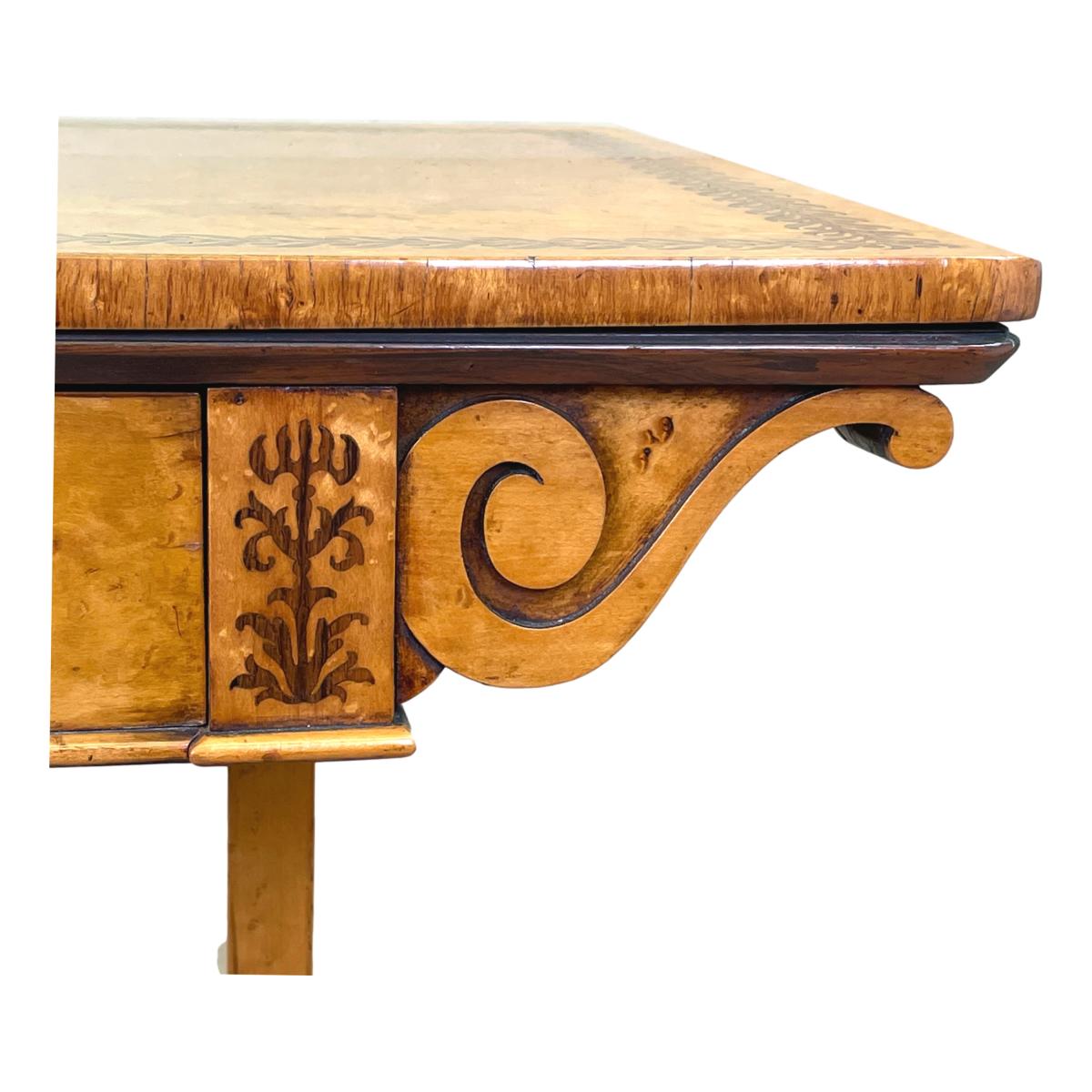 Regency Birds Eye Maple Wood Games Table