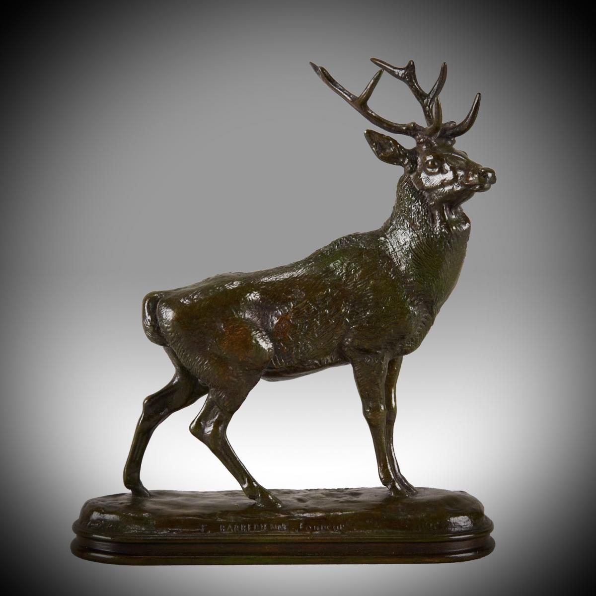 “Cerf qui Écoute” French Animalier Bronze by A L Barye - circa 1875