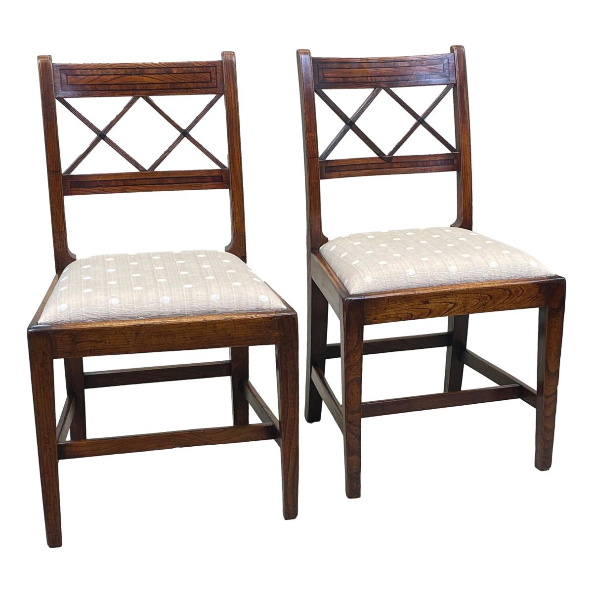 Set Of 6 Georgian Elm Dining Chairs