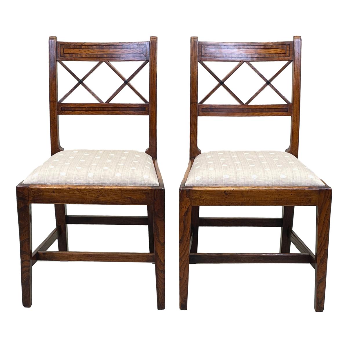 Set Of 6 Georgian Elm Dining Chairs