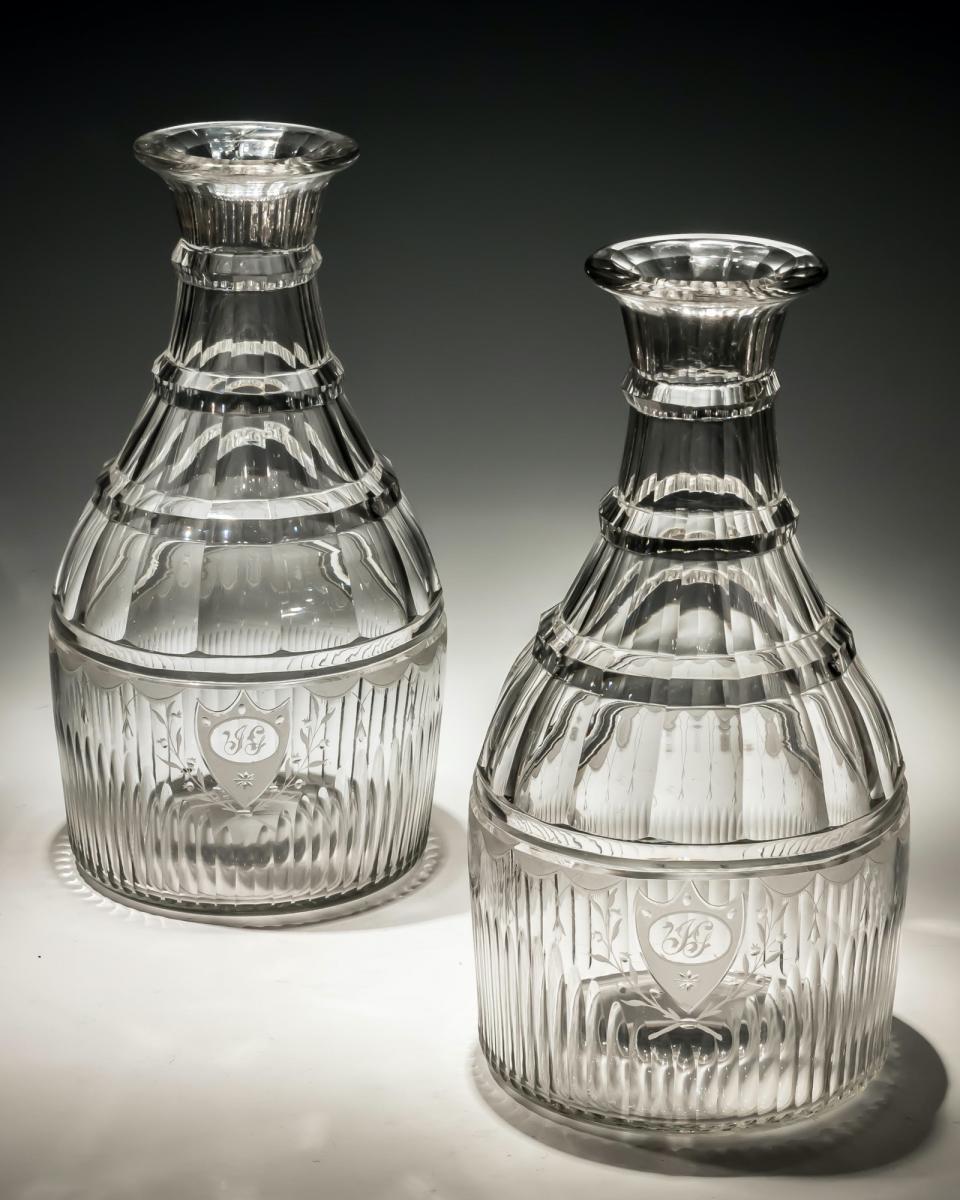 A Fine Pair of Georgian Magnum Carafes with Matching Finger Bowls