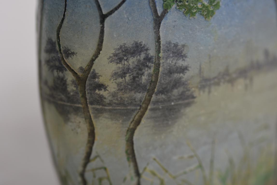 Daum Summer Landscape Pillow Vase