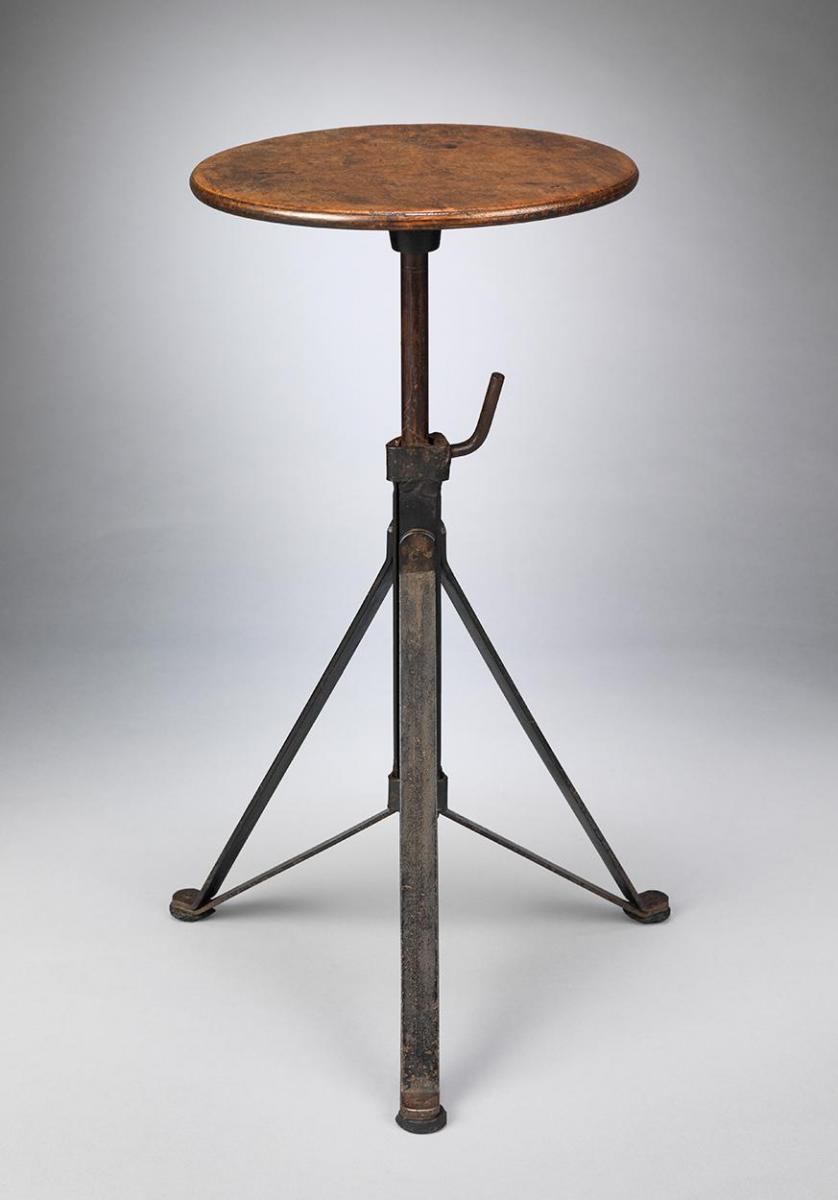 Vintage Adjustable Industrial Stool/Table 