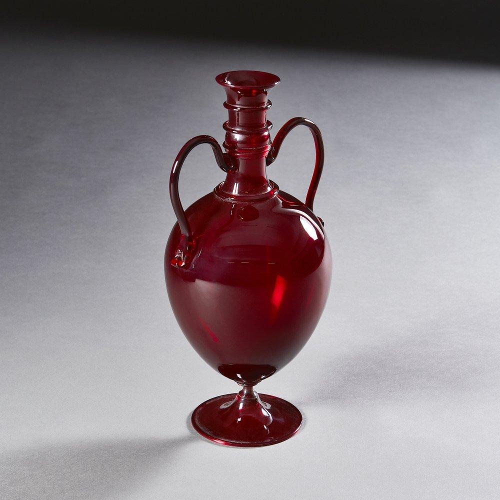 A Rare Mid 19th Century Amphora Glass Vase