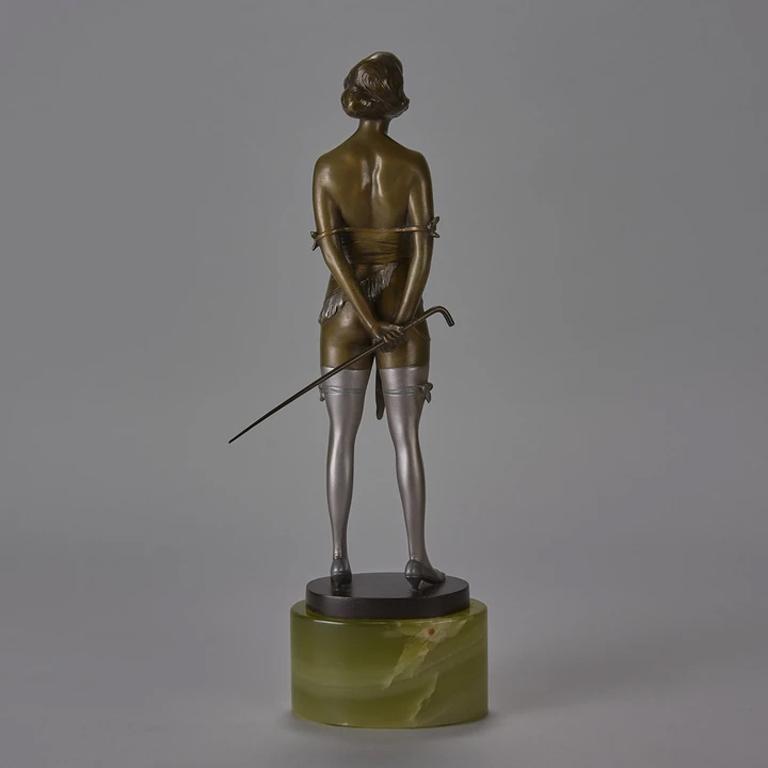 Art Deco Cold Painted Bronze Study Entitled 'Riding Crop' by Bruno Zach 