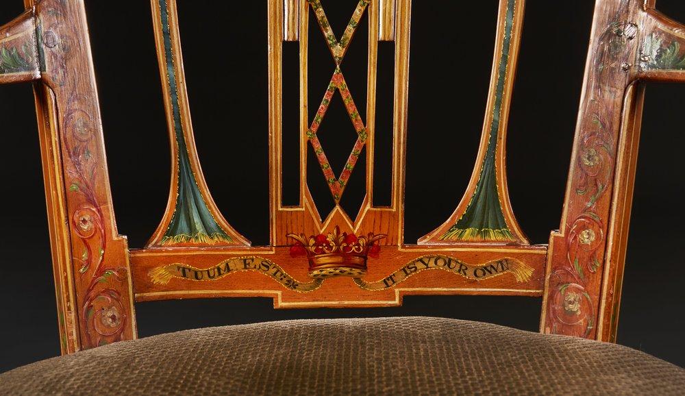 A Late Nineteenth Century Painted Armchair Attributed to Wright and Mansfield